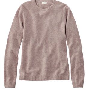 LL Bean Classic Cashmere Crewneck_camel heather_size medium